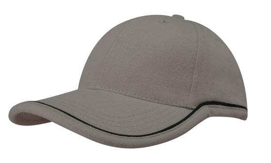 Headwear Brushed Heavy Cotton with Piping On Peak & Crown