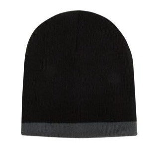 Headwear Roll Down Two Tone Acrylic Beanie