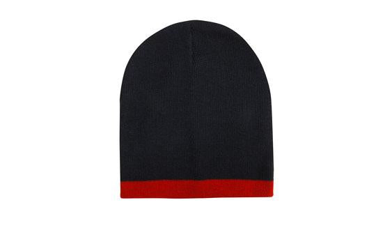 Headwear Roll Down Two Tone Acrylic Beanie