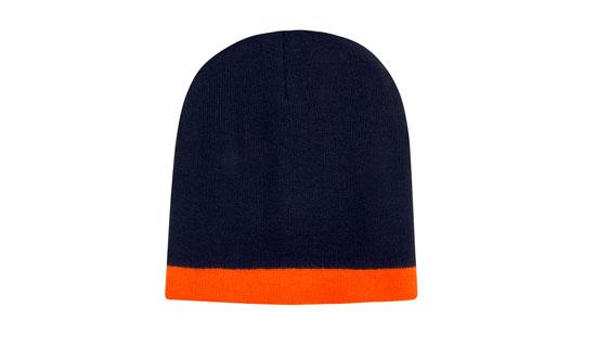 Headwear Roll Down Two Tone Acrylic Beanie