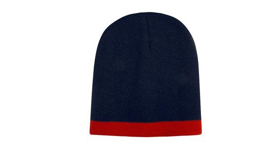 Headwear Roll Down Two Tone Acrylic Beanie