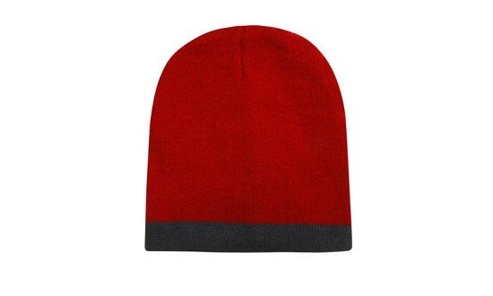 Headwear Roll Down Two Tone Acrylic Beanie