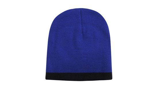 Headwear Roll Down Two Tone Acrylic Beanie