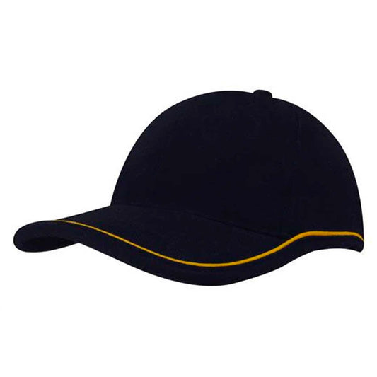 Headwear Brushed Heavy Cotton with Piping On Peak & Crown