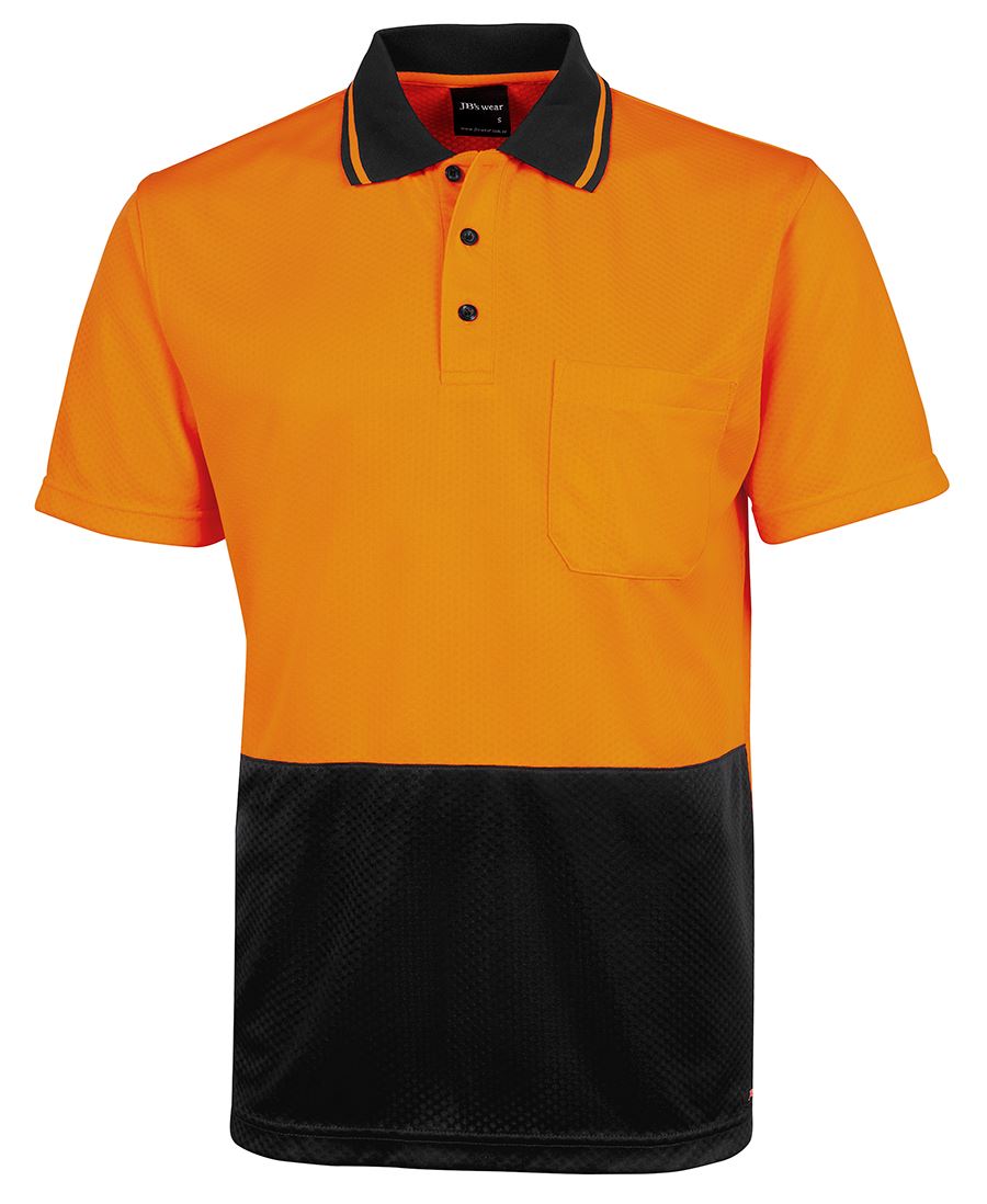 JBs Wear Hi Vis Jacquard Non Cuff Polo