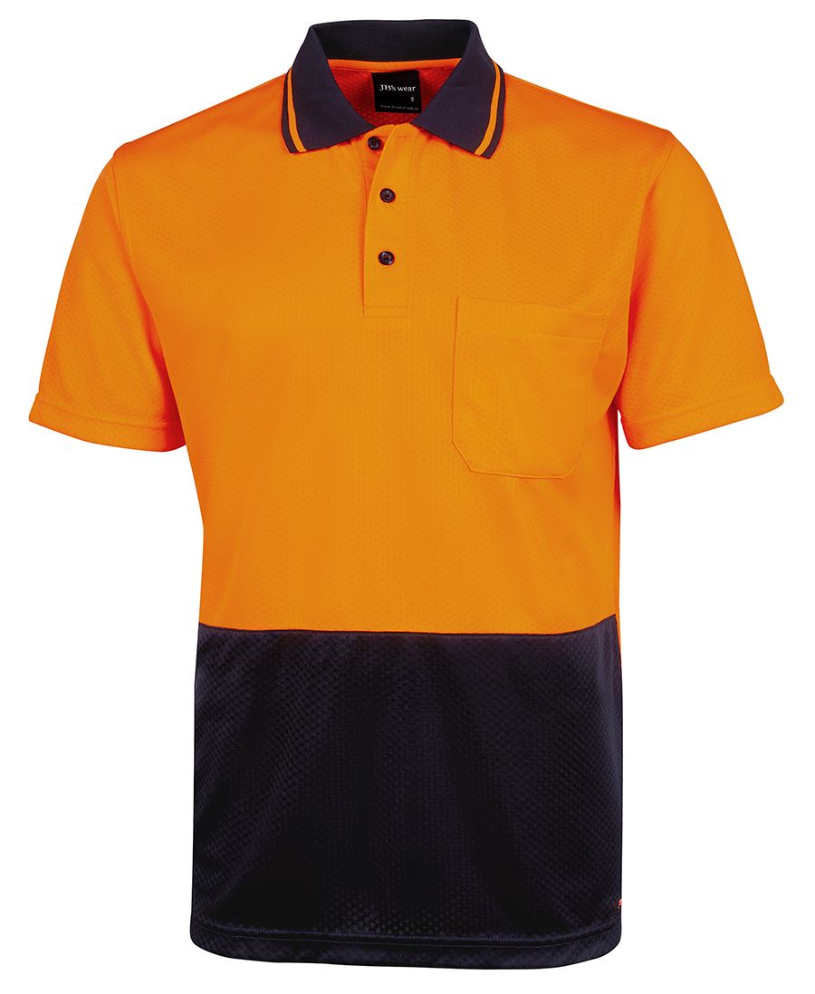 JBs Wear Hi Vis Jacquard Non Cuff Polo