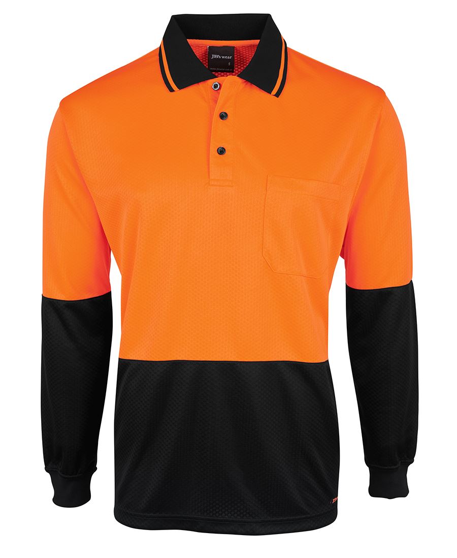 JBs Wear Hi Vis L/S Jacquard Polo