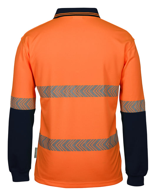 JBs Wear Hi Vis Segmented Tape Long Sleeve Polo