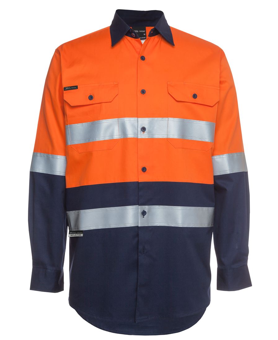 JBs Wear Hi Vis (D+N) L/S 190G Work Shirt