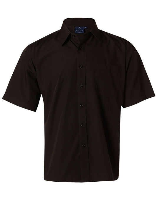 Winning Spirit Mens Poplin Short Sleeve Business Shirt