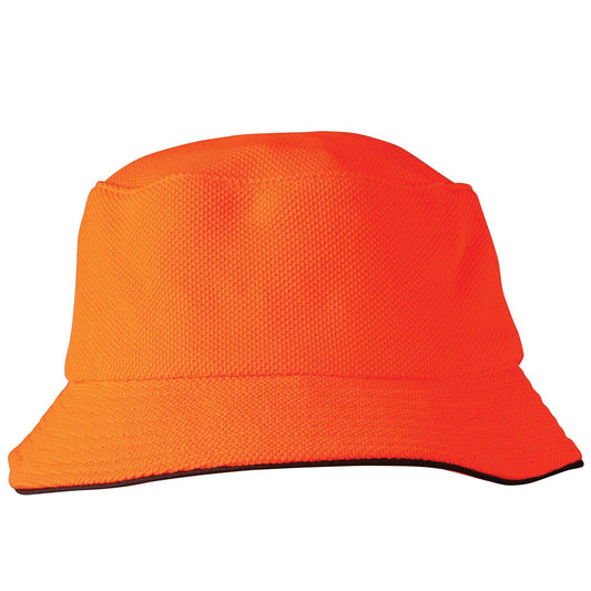 Winning Spirit Pique Mesh With Sandwich Bucket Hat