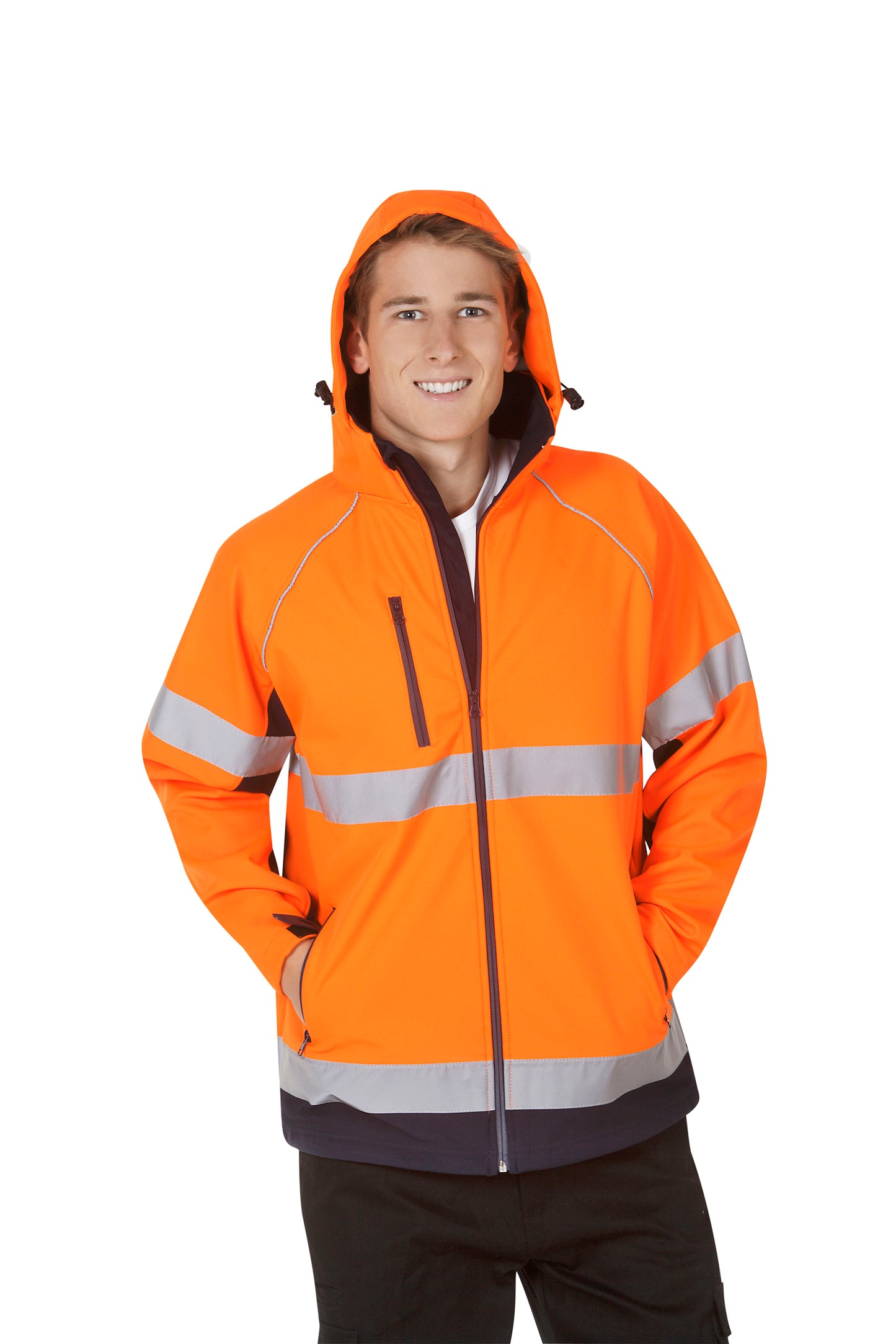 Blue Whale Hooded Hi Vis Soft Shell Jackets D/N Use