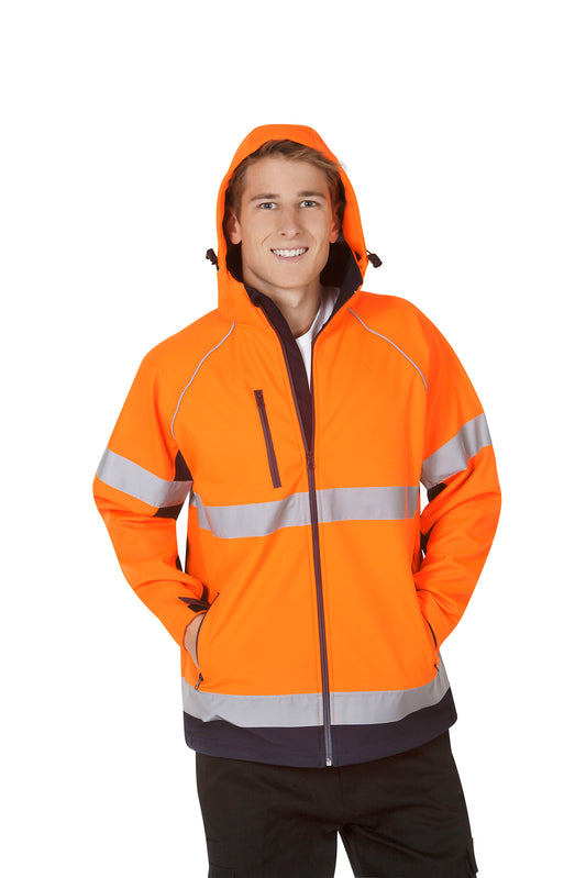 Blue Whale Hooded Hi Vis Soft Shell Jackets D/N Use