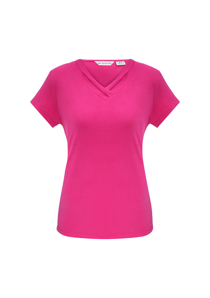 Biz Collection Womens Lana Short Sleeve Top