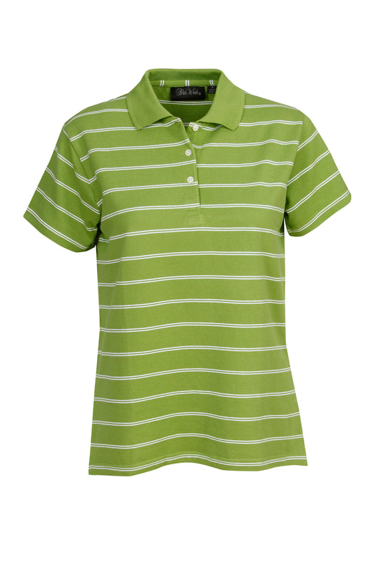 Blue Whale Ladies Stripped Cotton Pique Polo