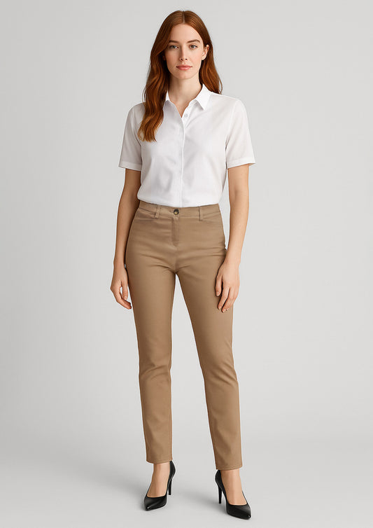 Biz Collection - Womens Slim Leg Stretch Chino Pant