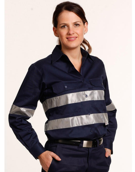 Winning Spirit Womens Cotton Drill Work Shirt