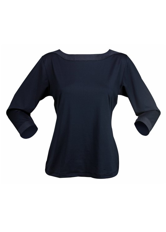 Stencil 3/4s Sleeve Argent Ladies Top