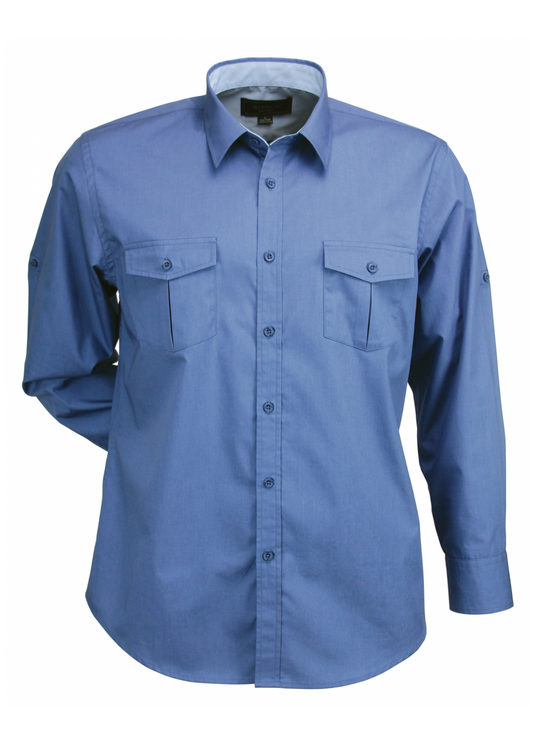 Stencil Mens Long Sleeve Hospitality Nano Shirt