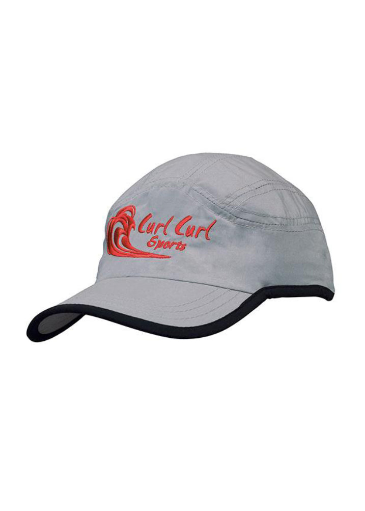 Headwear Microfibre and Mesh Sports Cap with Trimmed Peak