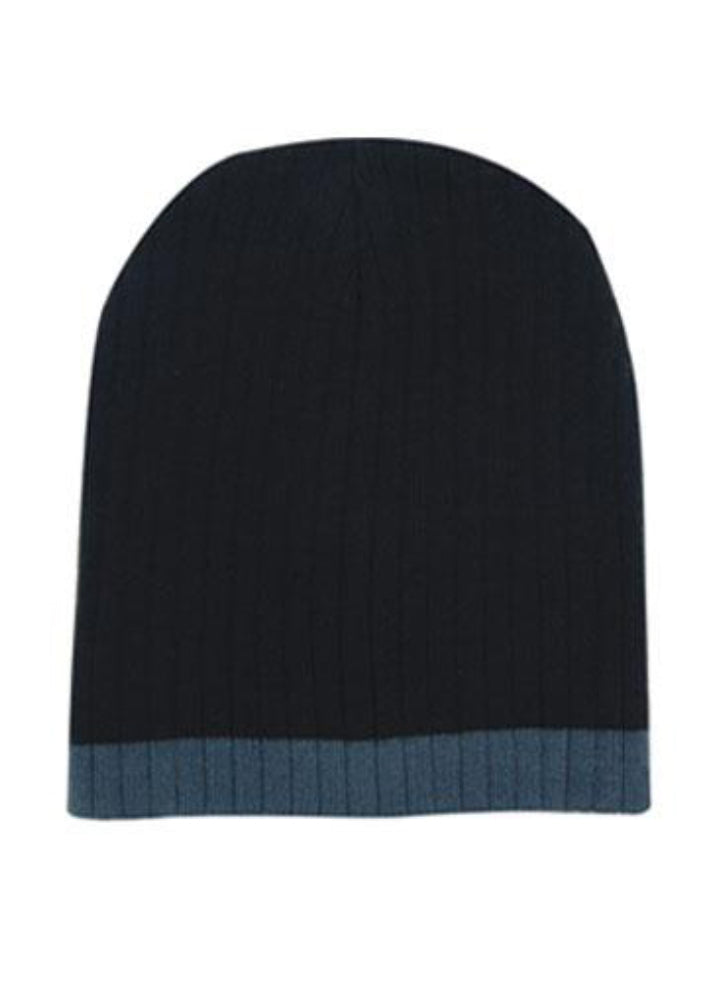 Headwear Two Tone Cable Knit Beanie