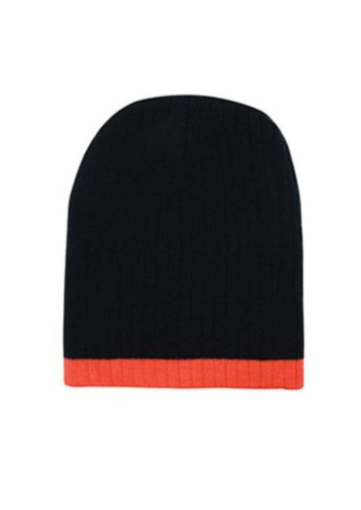 Headwear Two Tone Cable Knit Beanie
