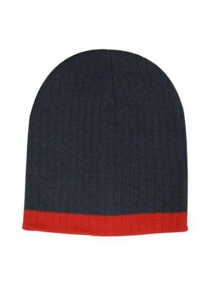 Headwear Two Tone Cable Knit Beanie