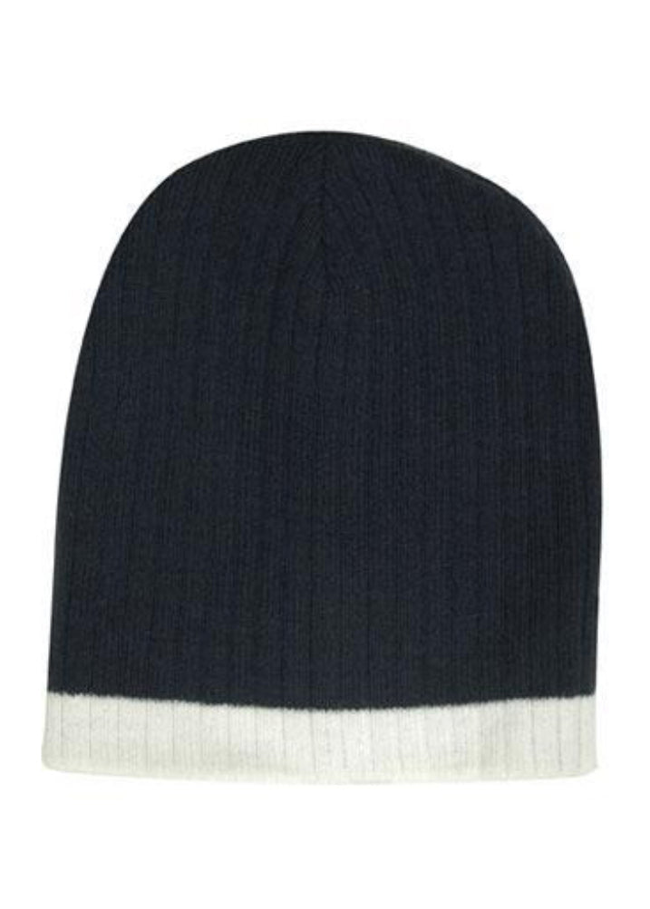 Headwear Two Tone Cable Knit Beanie
