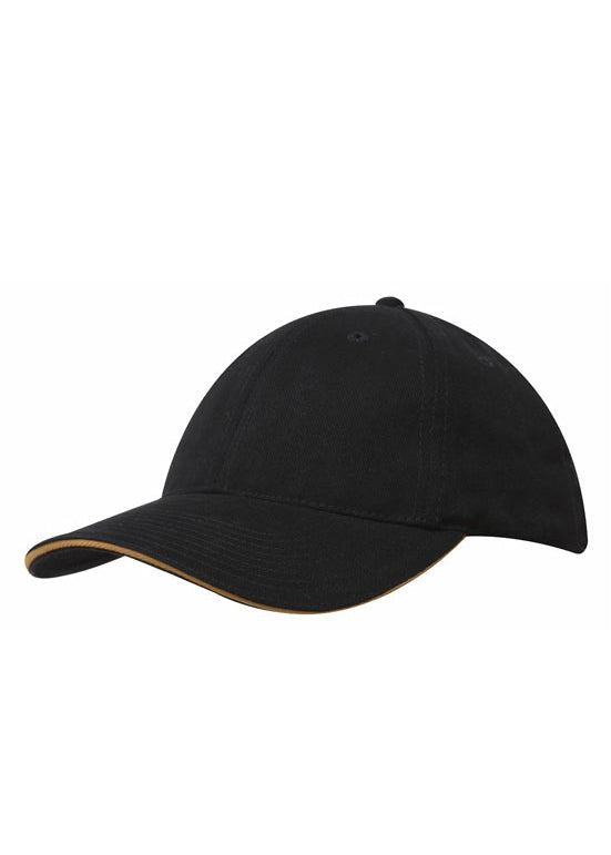 Headwear Brushed Heavy Cotton with Sandwich Trim Cap
