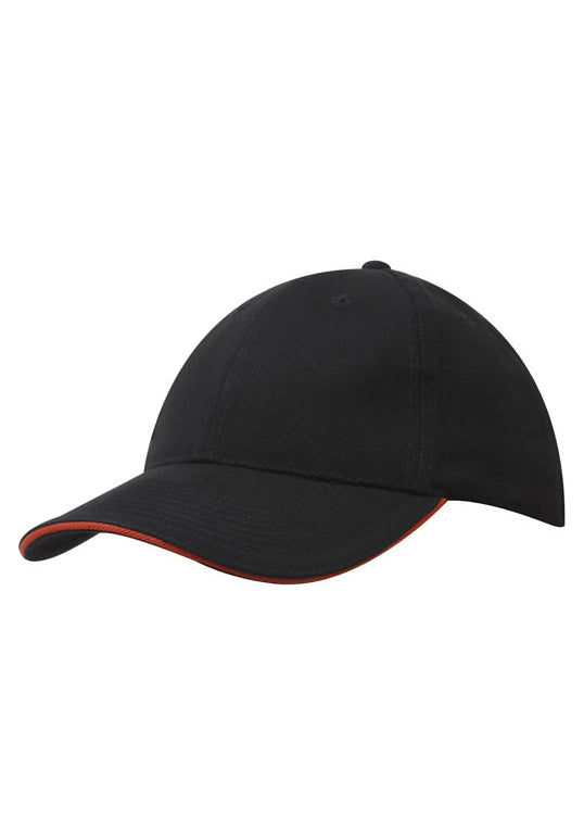 Headwear Brushed Heavy Cotton with Sandwich Trim Cap