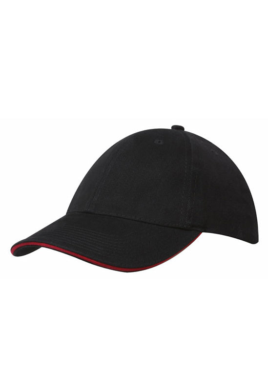 Headwear Brushed Heavy Cotton with Sandwich Trim Cap