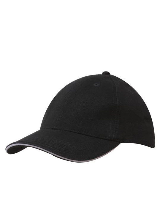 Headwear Brushed Heavy Cotton with Sandwich Trim Cap