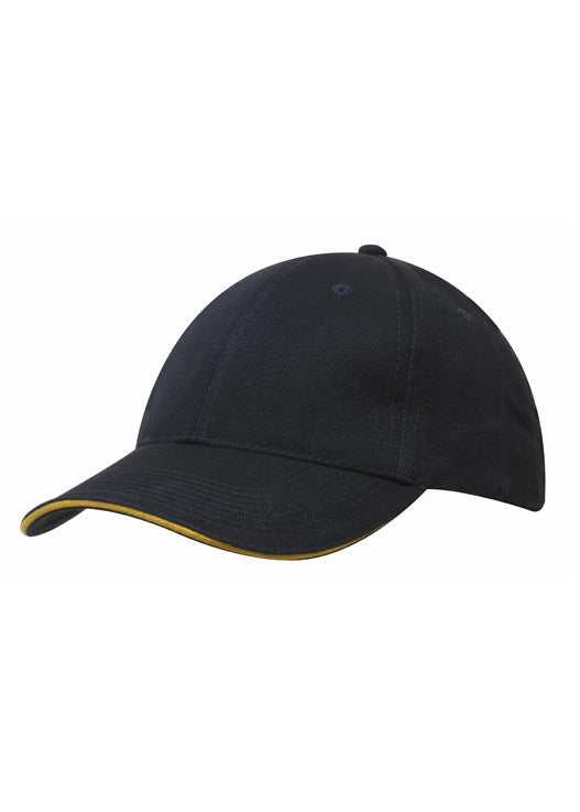 Headwear Brushed Heavy Cotton with Sandwich Trim Cap