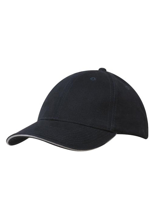Headwear Brushed Heavy Cotton with Sandwich Trim Cap