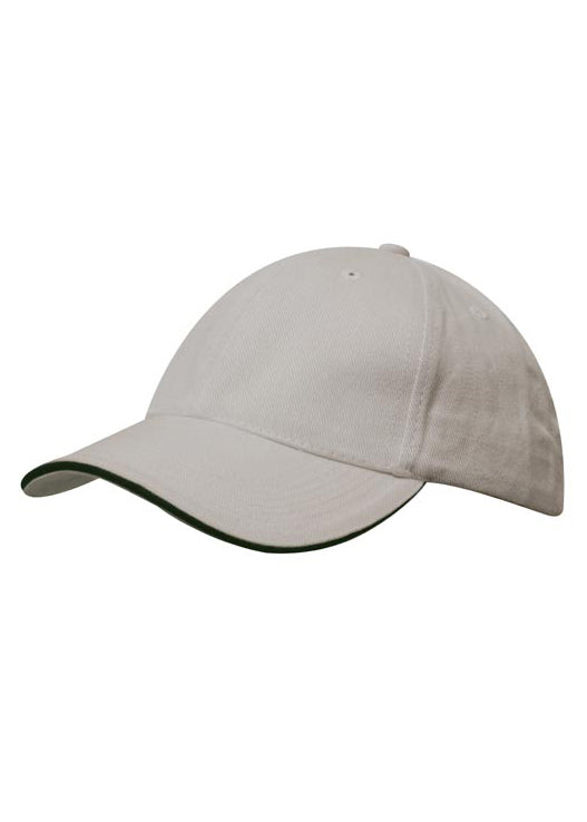Headwear Brushed Heavy Cotton with Sandwich Trim Cap