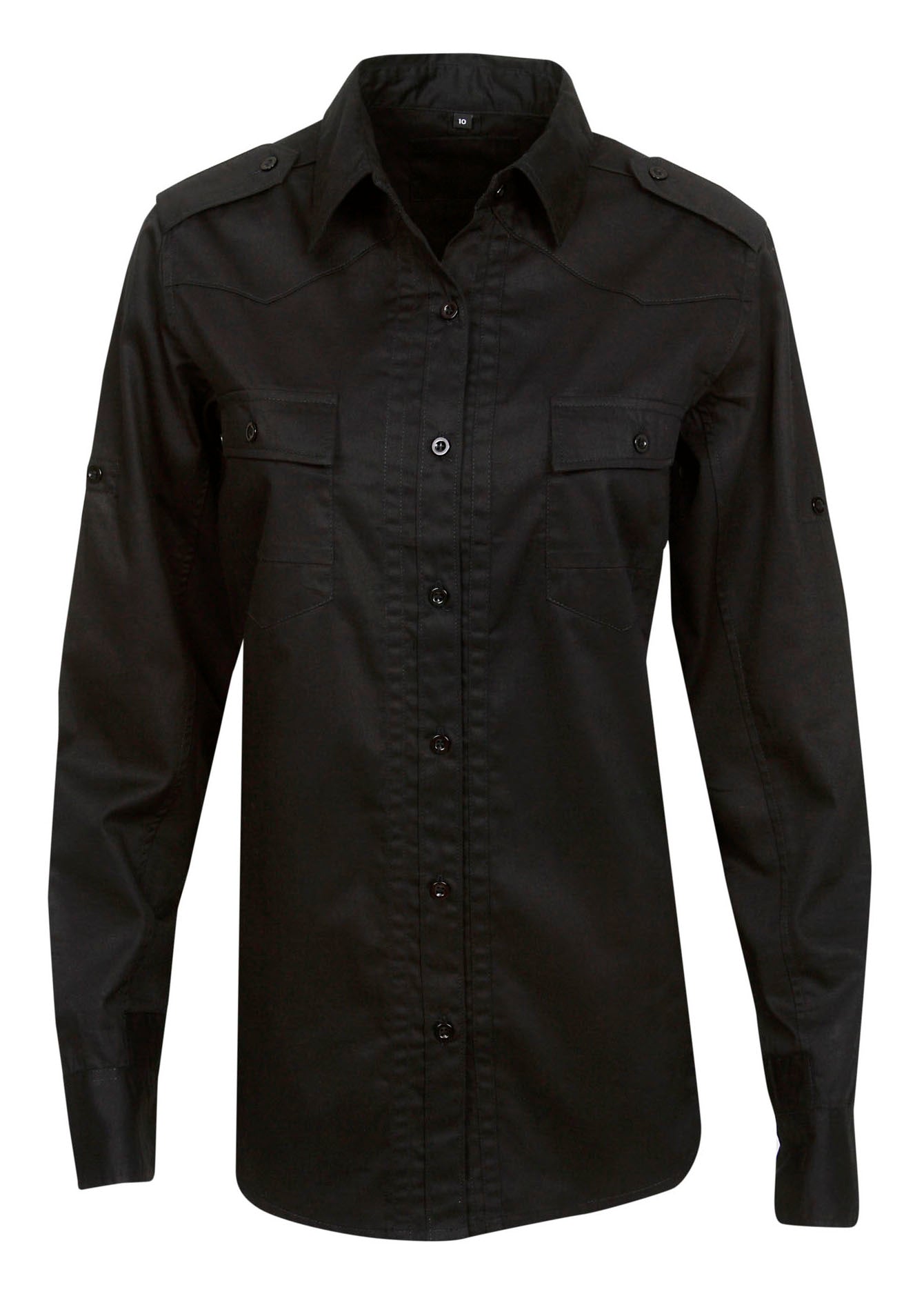 Blue Whale Ladies Cotton Twill Bar Shirt Long Sleeve