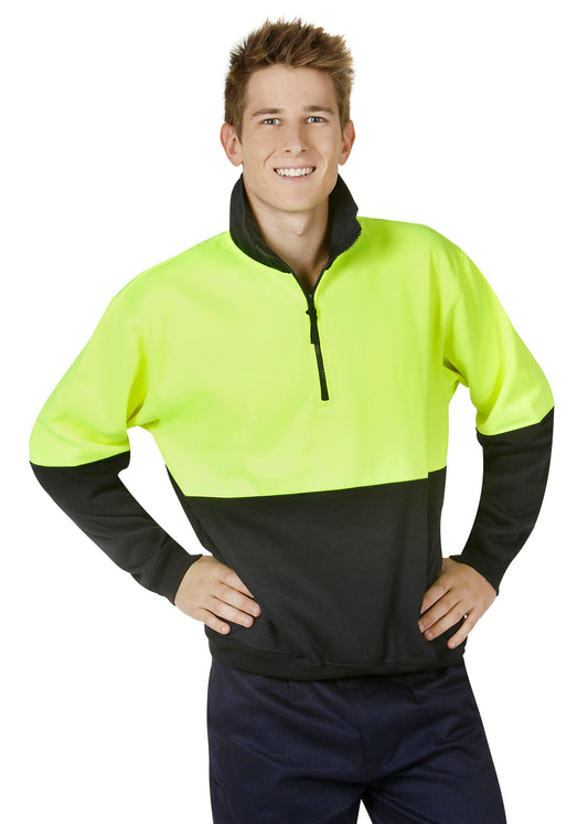 Blue Whale Unisex Hi Vis Fleecy Jumper Half Zip