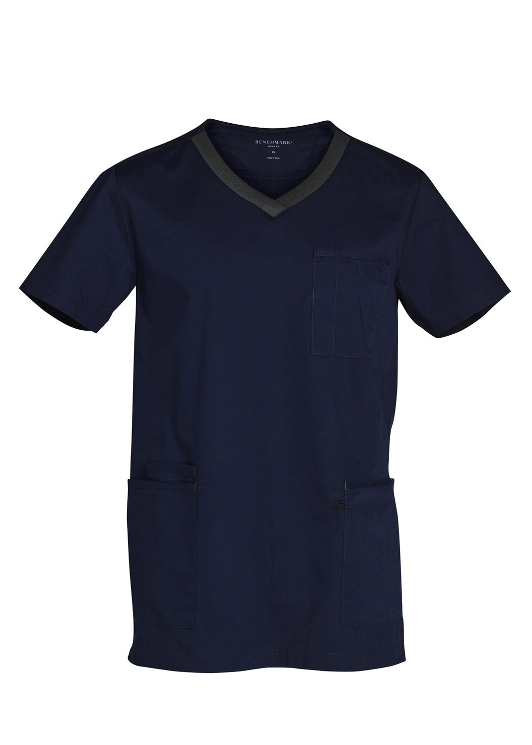 Winning Spirit Mens V-Neck Contrast Trim Scrub Top