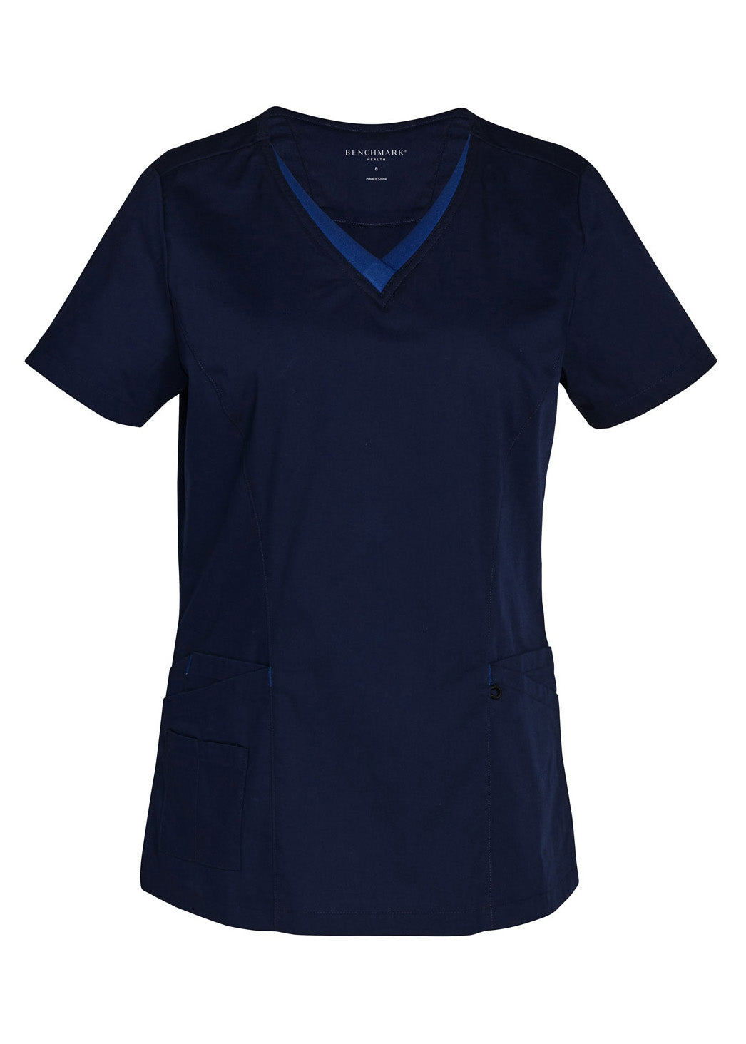 Winning Spirit Ladies V-Neck Contrast Trim Scrub Top