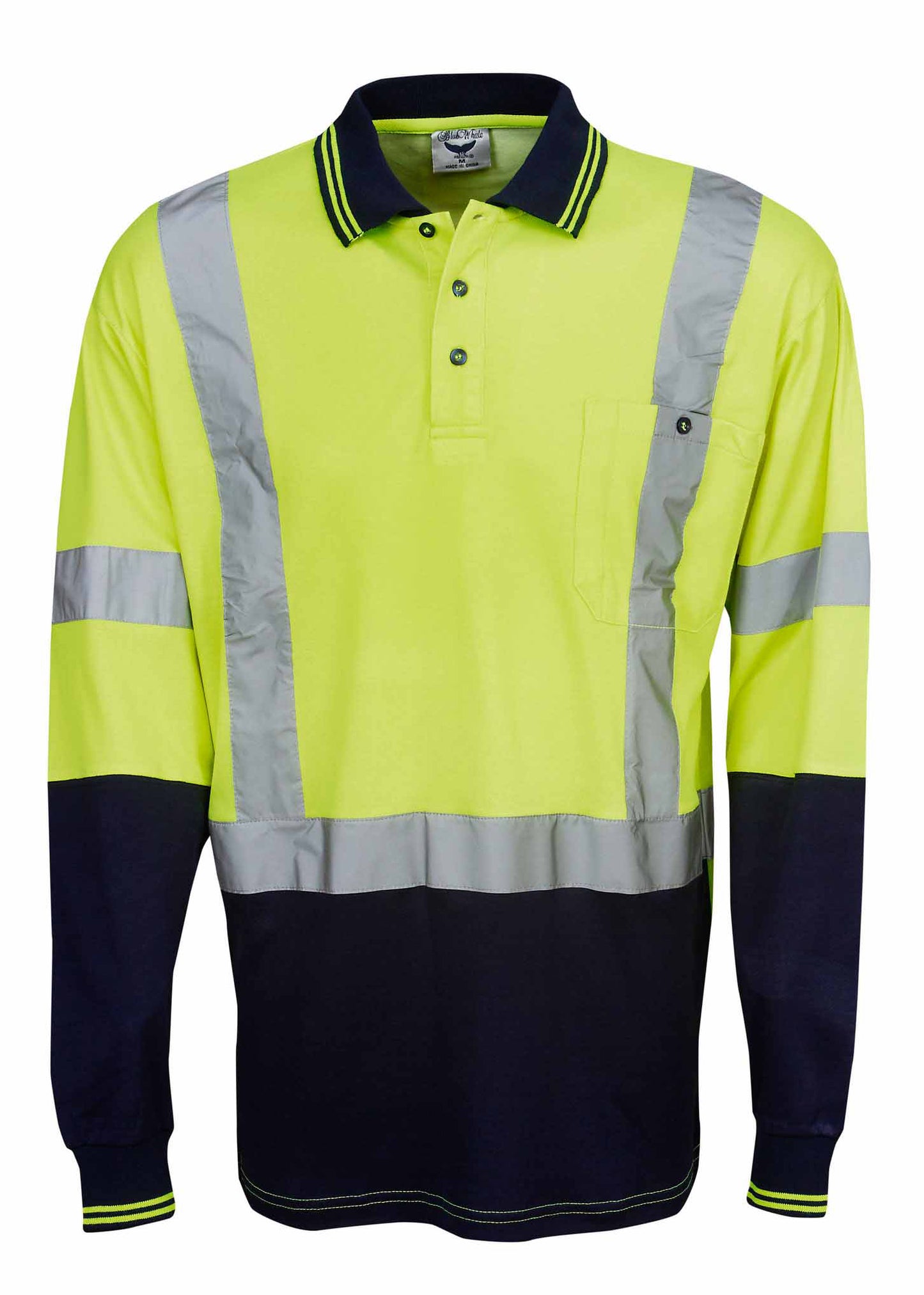 Blue Whale Unisex Cotton Back True Dry D/N Long Sleeve Polo