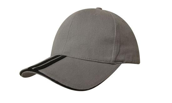 Headwear Brushed Heavy Cotton with Two Striped Peak and Sandwich