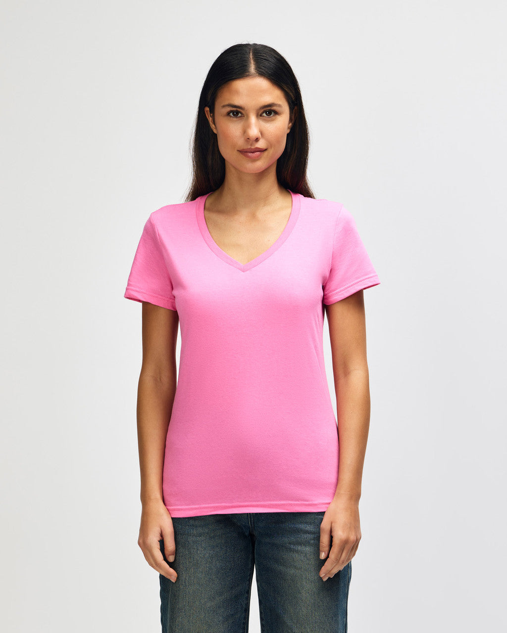 Gildan Softstyle 64V00L Womens V-Neck T-Shirt - Azalea