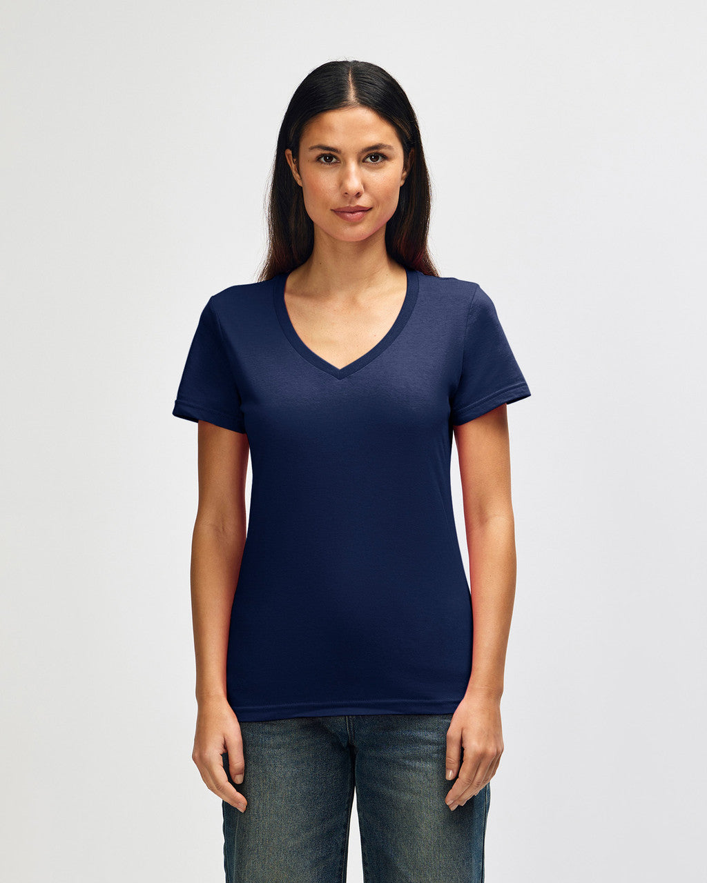 Gildan Softstyle 64V00L Womens V-Neck T-Shirt - Navy