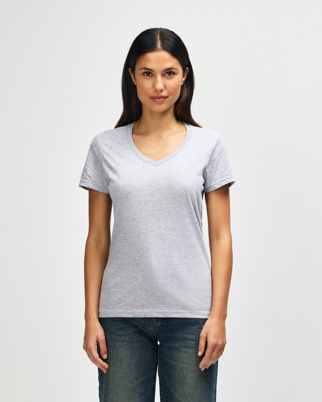 Gildan Softstyle 64V00L Womens V-Neck T-Shirt - Sport Grey