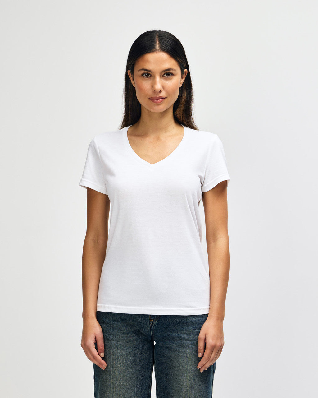 Gildan Softstyle 64V00L Womens V-Neck T-Shirt - White