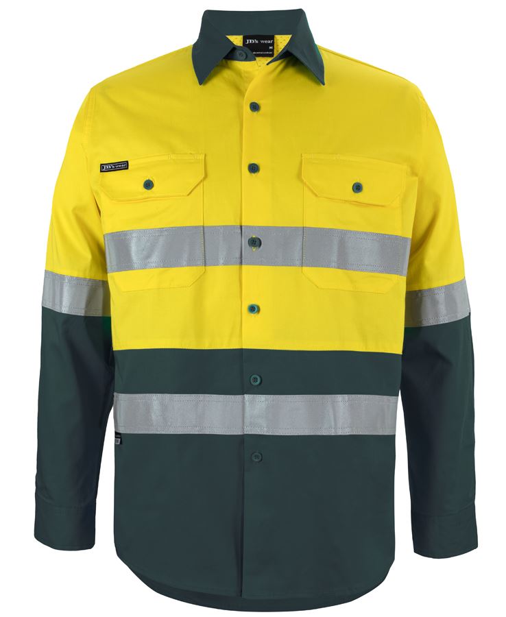JBs Wear Hi Vis L/S (D+N) 150G Work Shirt
