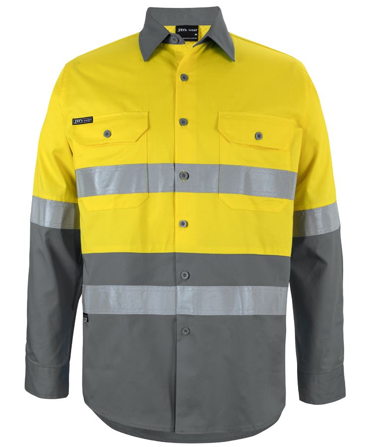 JBs Wear Hi Vis L/S (D+N) 150G Work Shirt