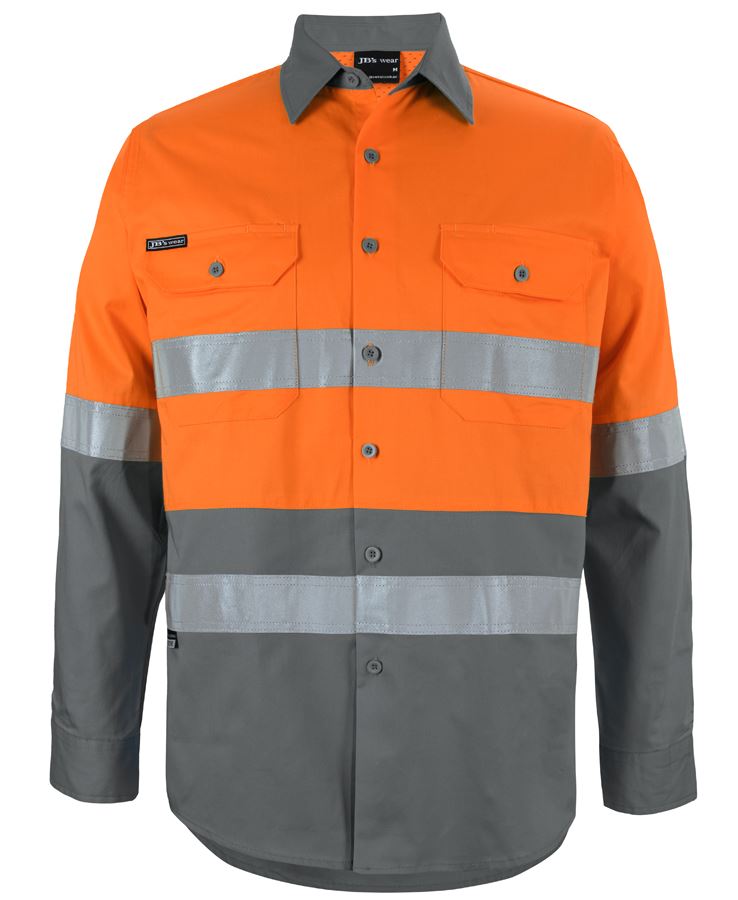JBs Wear Hi Vis L/S (D+N) 150G Work Shirt