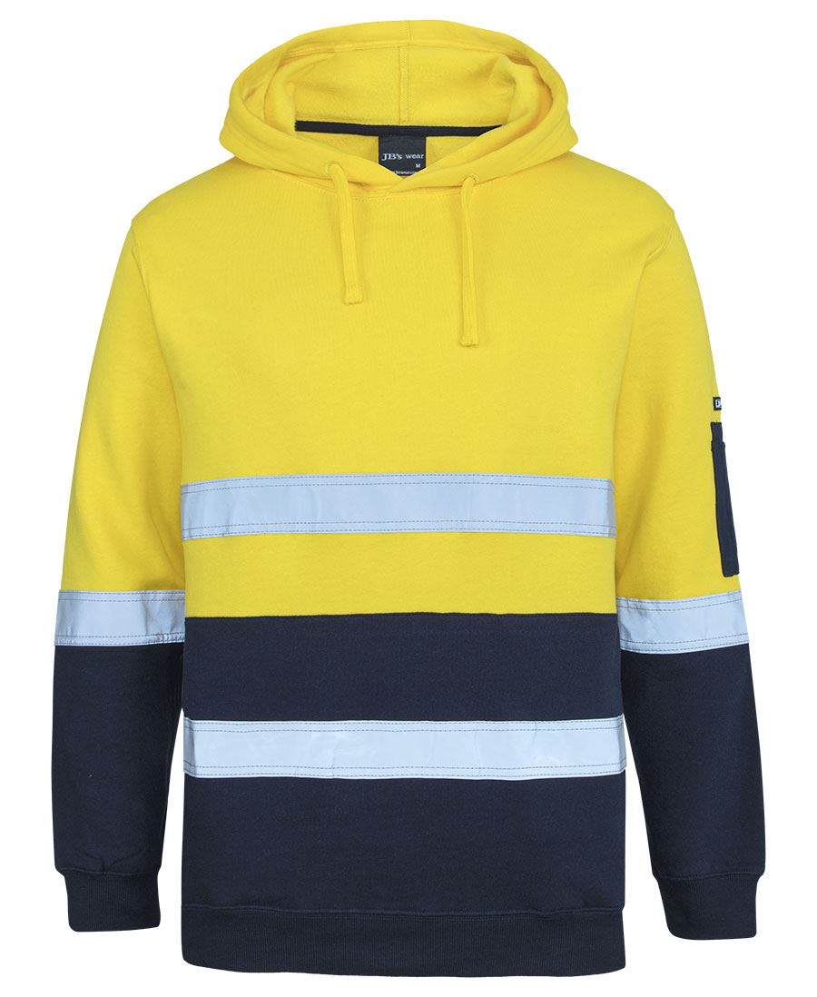 JBs Wear Hi Vis 310 (D+N) Cotton Pull Over Fleece Hoodie