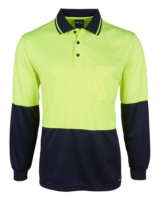 JBs Wear Hi Vis L/S Jacquard Polo